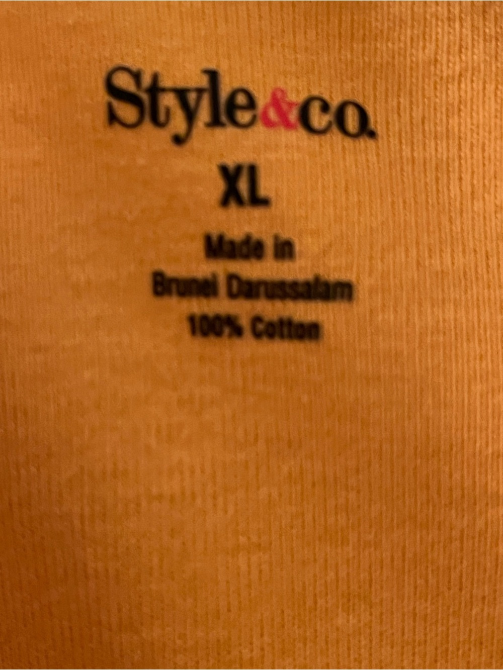Style & Co. XL Mustard Gold Cotton blouse with snaps 3/4 length sleeves. - Picture 5 of 5